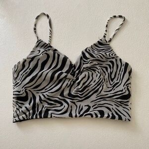 Urban Renewal Zebra Print Crop Top Size XS Made From Vintage Fabric